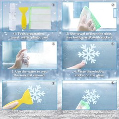 Garma 428pcs White Snowflakes Window Decorations Clings Decal 428pcs,