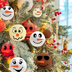 43 PCS Snowman Face Stickers for Crafts 7.87 Inches X 11.81 Inches, Red
