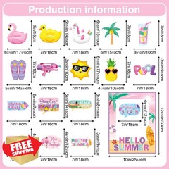 Biswiter Summer Photo Booth Props Pink
