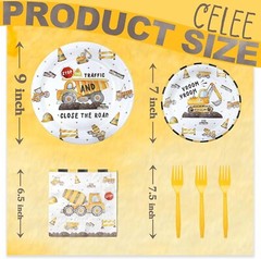 Construction Disposable Birthday Tableware (Plates, Napkins, Forks)