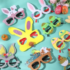 12 Pcs Felt Easter Glasses Easter Egg Glasses Frame Bulk Bunny Eyeglasses Pla…
