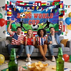 Versatile World Cup Backdrop: 71″ x 43″ Flag Design for Any Soccer Gathering