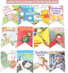 Book Garland Vintage Book Pages String Decoration 22 Pieces Kids Room Decor