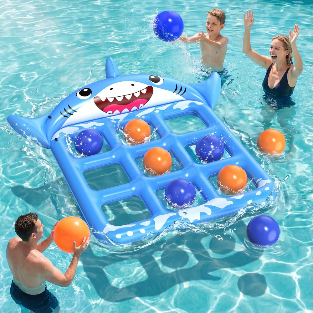 Pool Toys Games for & Adults, 72”x54” Giant Inflatable Floating Pool Tic Tac …