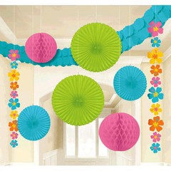 Hibiscus Hanging Room Decorating Kit ~LUAU SUMMER HAWAIIAN Birthday Party Supply