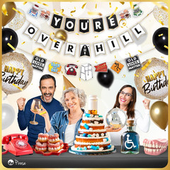 over the Hill Birthday Decorations, over the Hill Decorations Funny 50Th Birthda