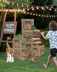 Jungle Safari Party Decorations – 10 Inch Jungle Theme Favor Boxes with Wild Ani