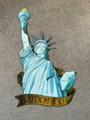 Large Double Sided USA Statue Of Liberty Cardboard Picture. Ideal For Events.