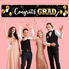 Large Graduation Banner Decorations 120″ x 20″ Congrats Grad Class of 2025 Ya…