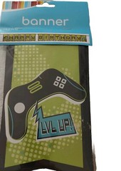 Happy Birthday Party Banner 7ft. Long Level Up Gamers New Sealed Unisex Y2K