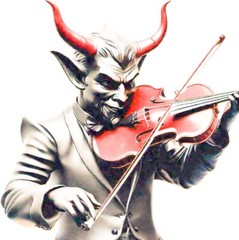 Halloween decoration Devil Playing The Fiddle Set Of 4