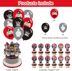 Wrestling Birthday Decorations,Wrestling Boxing Match Party Supplies Include Hap