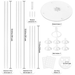 6 Sets Balloon Sticks with Base,Balloon Stand Kits,Balloon Stands with Base f…
