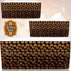 6Pk Metallic Foil Fringe Tinsel Table Skirts Orange Black Purple Halloween Decor