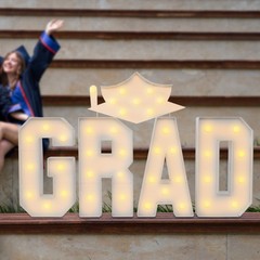 Graduation Decorations, Light Letters, GRAD Light Letters Kit Freestanding