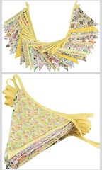 10M/32Ft Triangle Bunting Banner, 36 Pcs Cotton Fabric Flags Pennant Garlands…