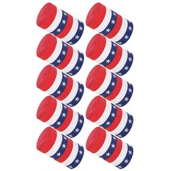 10 Pack Reusable Patriotic Crepe Paper Ribbon Rolls Red White Blue Streamers