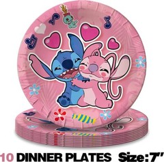 Stitch Gender Reveal Party Decorations Set Balloons Plates Cake Topper Banner