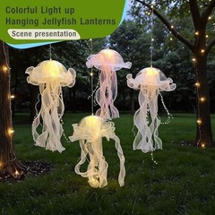 LED Jellyfish Decorations,5 Pcs Colorful Light up Hanging 5 Color/5Pcs