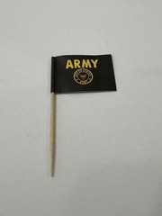 80 Pcs US Army Gold Crest Toothpick Flag Small Mini Military Cupcakes Cake Party