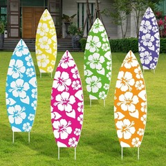 Surfboard Decorations 6 Pcs Yard Signs Luau Party Beach Summer Decorations