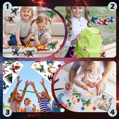 132Pcs Dragon Party Favors & Decorations – Mini Toys, Keychains, Painting Kits &