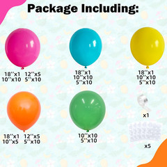 Summer Tropical Balloon Arch Garland Kit, Hot Pink Green Blue Yellow Orange Late