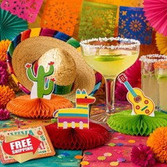 WILLBOND 9 Pcs 8» Fiesta Mexican Honeycomb Centerpieces