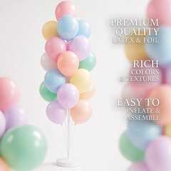 Pastel Balloon Column Kit Set of 2 With Macaron Latex Balloons Stand Included…
