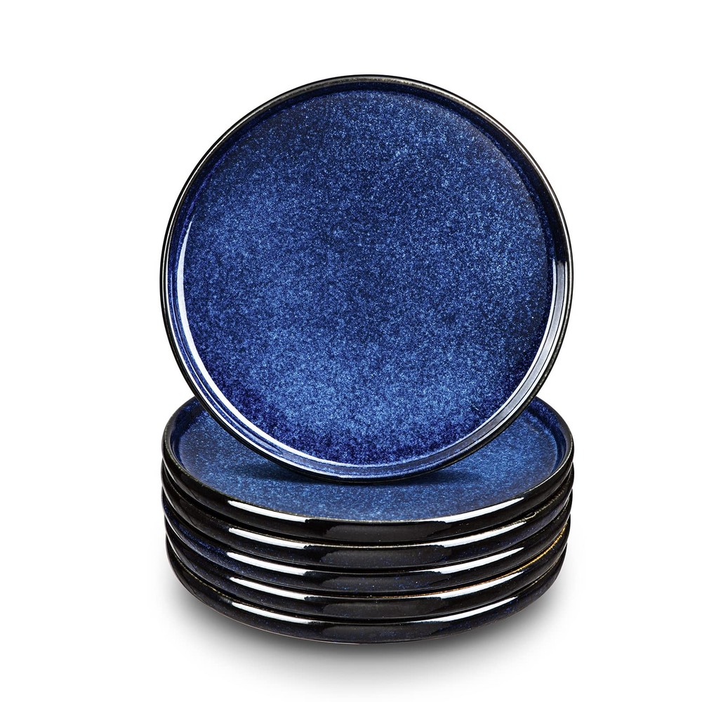 vicrays Ceramic Dinner Plates Set – Porcelain 10 Inch 10 inch, Starry Blue