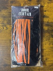 Halloween Party Orange & Black Door Fringe Curtain Decoration