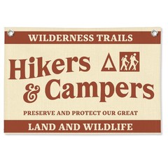 Camper Decor Camp Banner, Summer Camping Decorations Outdoor Hikers Campers B…