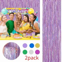 Photo Backdrop Metallic Foil Fringe Curtain Tinsel Party Birthday Door Decor US