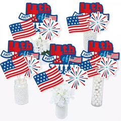 Big Dot of Happiness Firecracker 4Th of July – Party Centerpiece Sticks – Table