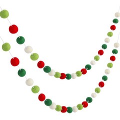 2 Pack Felt Ball Garland Easter Pom Pom Garland 19.6 ft 70 Balls Wool Felt Color