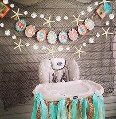 White Finger Starfish Sea Shell Garland Under The Sea Party Decorations Merma…