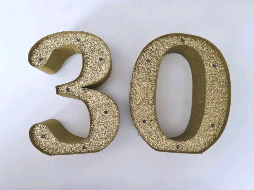 Gold Glitter 3 0 Birthday Thirtieth Numbers Decor 30th Supplies Celebration
