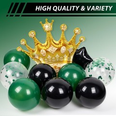 Green Happy Decorations for Men with Happy Banner, Fringe Curtains, Star Foil…