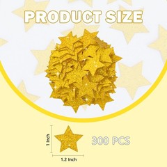 300Pcs Glitter Gold Stars Confetti，Shiny Paper Table Confetti for Birthday Ha…