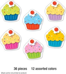 Carson Dellosa 36-Piece Cupcake Decorations, Colorful Cardstock Dessert Cutou…