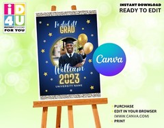 Graduation Class of 2023 Editable Bundle chip welcome poster and candy wrapper