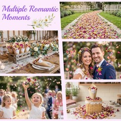 5 QT Dried Flower Petals Biodegradable Wedding Confetti Toss Rose Petals