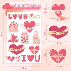 Valentines Day Decorations – Heart Window Clings for Glass | Red
