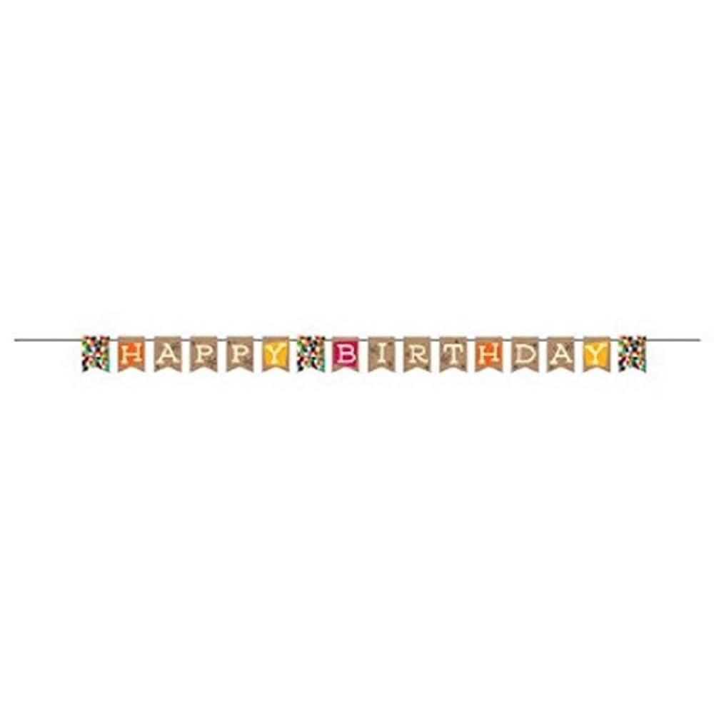 Birthday Kraft Modern Confetti Design Birthday Party Decoration Pennant Banner