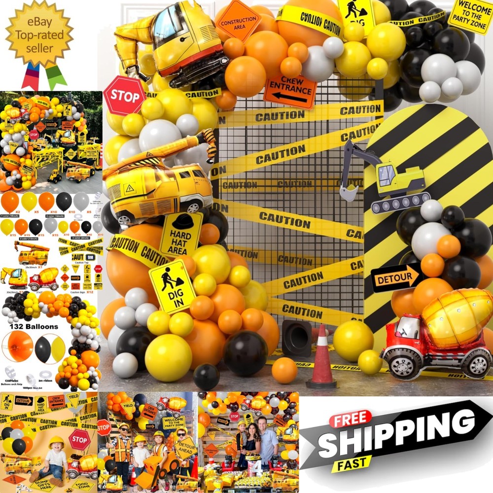 151Pcs Construction Party Decorations Birthday Supplies Construction Balloon …