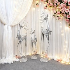 3PCS Deer Statues Modern Deer Figurines Freestanding Deer Ornaments