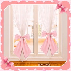 2 Pcs Large Pink Bows Decorations Coquette Party Decors 11 x 16 Inches Polyes…