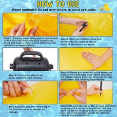 2 Pack 4 Feet Giant Inflatable Duck Huge Rubber Duck Large Blow up Pool Float…