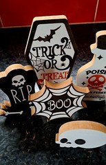 Spooky Halloween Wooden decorations,home Decor , Party Accessories