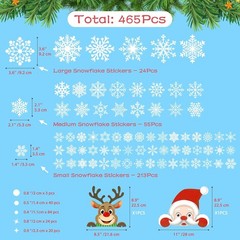 465 PCS 10 Sheet Double-Sided Christmas Window Clings, White 03